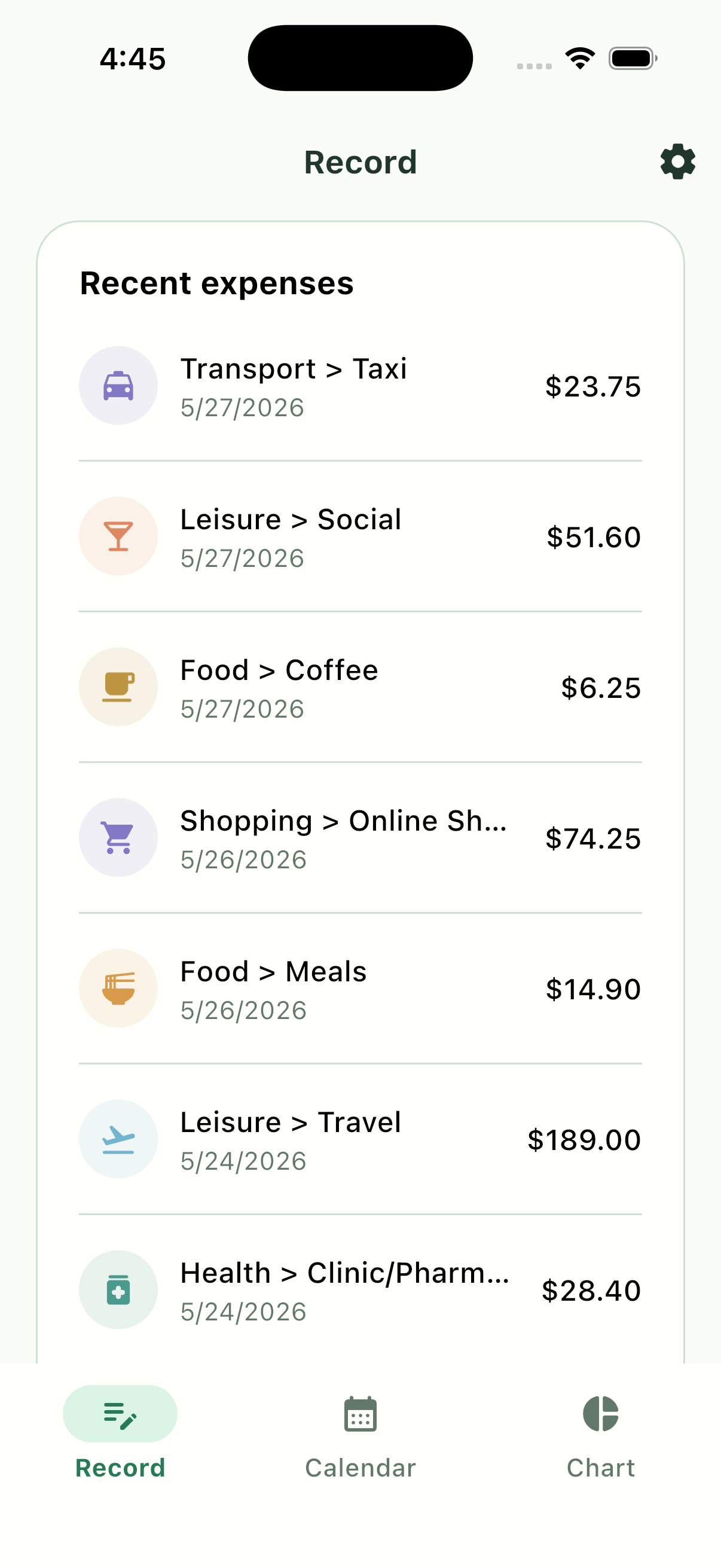 Pennymint category management screen